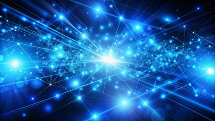 Abstract blue background with glowing lines symbolizing connection, network, digital, communication, and innovation.