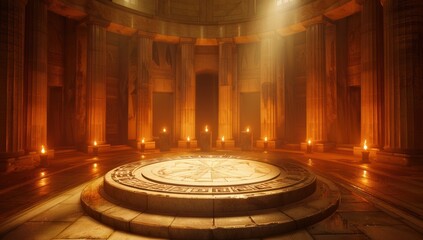 Obraz premium Ancient Temple with Circular Platform