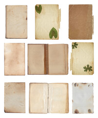 Vintage background of old ancient torn paper texture isolated