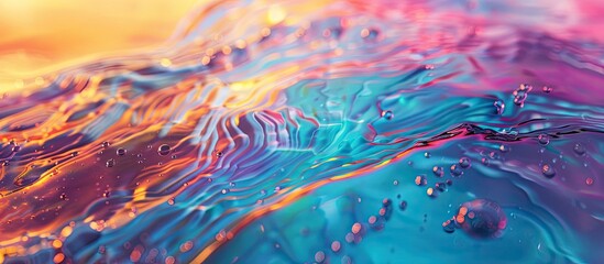 Colorful liquid surface with copy space image