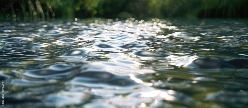 Poster rippling water surface with copy space image
