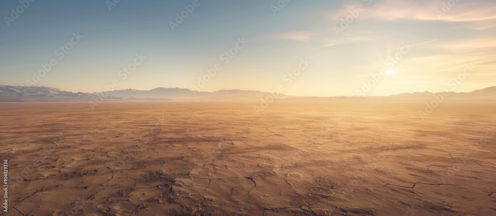Poster A barren desert landscape with a vast empty expanse ideal for a copy space image