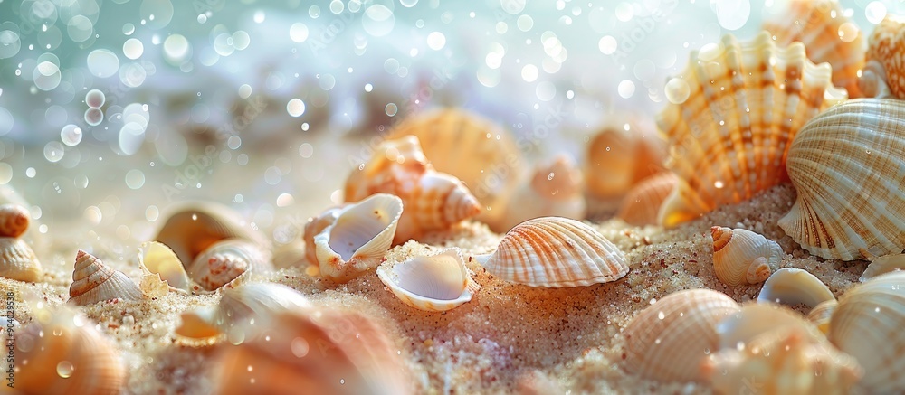 Poster textured broken shells or coarse sand provide an interesting copy space image