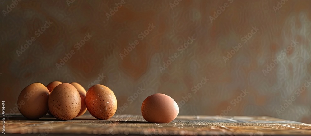 Aufkleber eggs on a table with copy space image