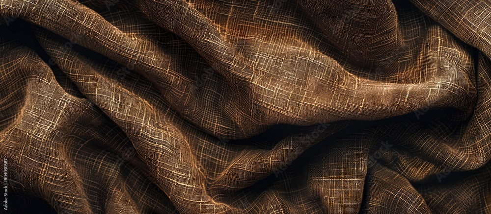 Poster natural textured brown linen fabric perfect for backgrounds with copy space image