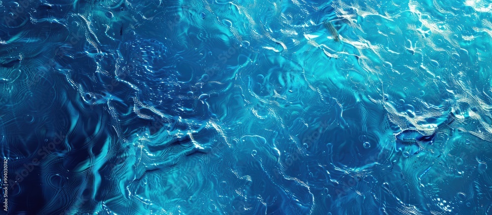 Poster a vibrant blue pool water with a textured appearance offering a clear copy space image