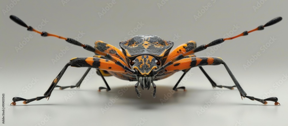 Poster an adult leaf footed bug from the genus savius with a copy space image