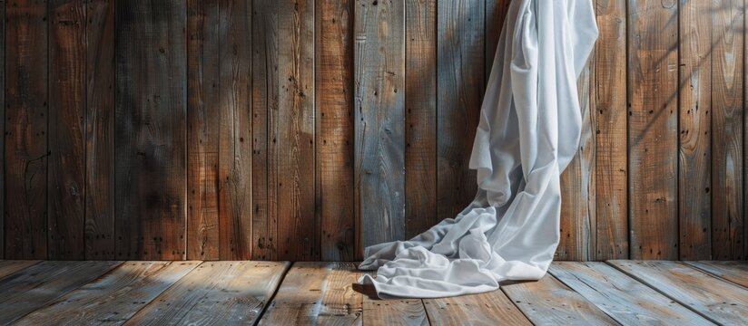 A hanky and a wooden wall with copy space image available for adding personalized content