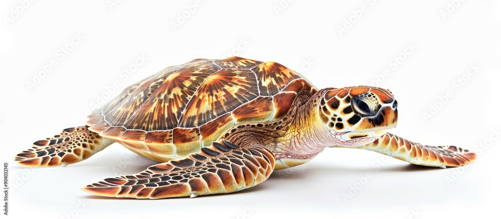 Poster A stunning turtle displayed on a white background with ample copy space image