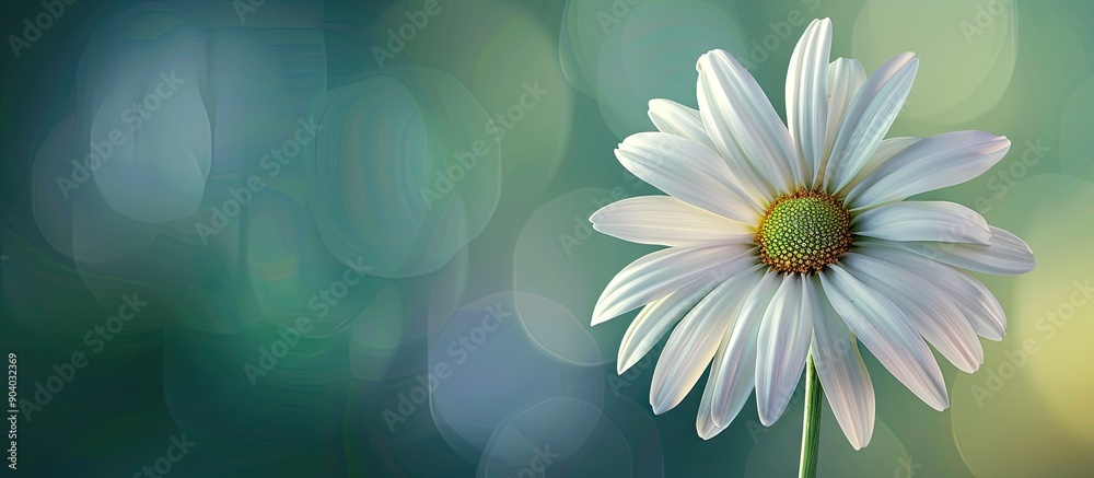 Poster a stunning daisy with a blurred green background in a copy space image