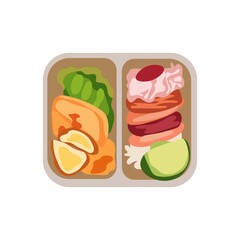 Lunchbox minimalist vector illustration ,simple transparent graphic element .Isolated on white background