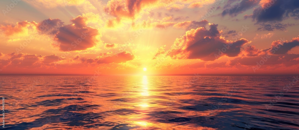Poster High resolution image of a sunset with copy space image included