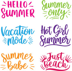 Summer Phrases Vector Set