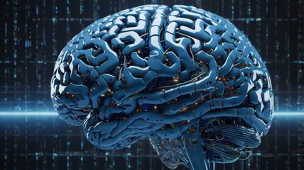 Futuristic digital brain design representing artificial intelligence and technology.