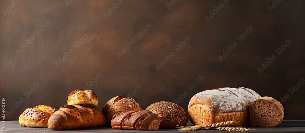 Poster various sizes of organic breads showcased in a copy space image