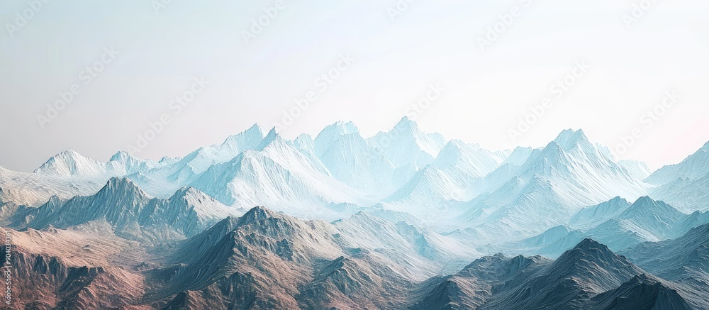 Poster Scenic view of mountains with copy space image