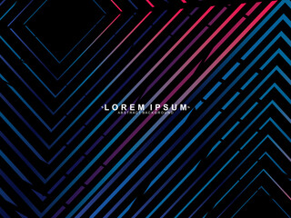 Premium background with diagonal multicolored gradient stripes pattern. Abstract futuristic black background, for banner, digital business, technology, contemporary invitation, voucher, certificate.