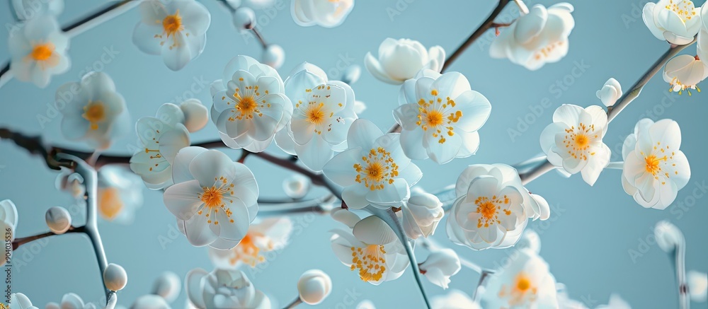 Aufkleber suisen flowers also known as narcissus and japanese apricot blossoms are signs of early spring can i