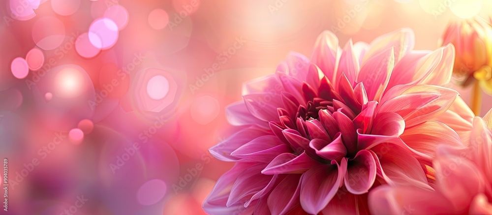 Poster a vibrant pink flower is in full bloom showcasing its beauty and vivid colors against a soft backgro