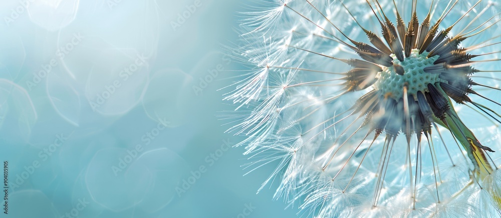 Poster A detailed close up of a dandelion with plenty of copy space image available