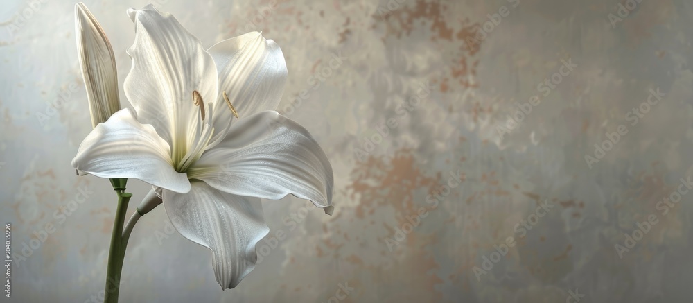 Poster a white flower with a copy space image