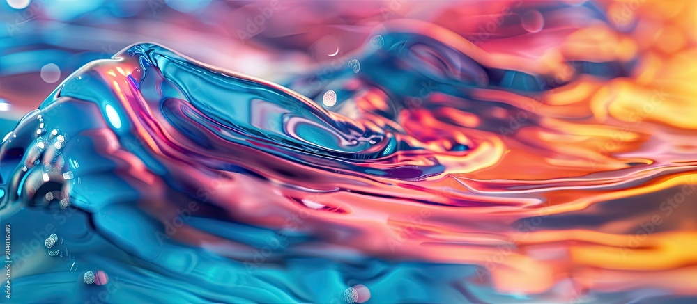 Poster colorful liquid surface with copy space image