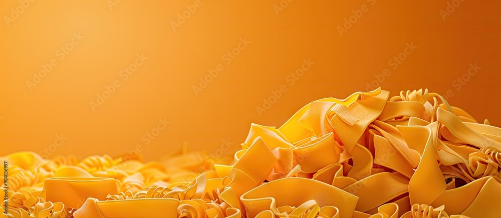 Poster italian pasta displayed as a backdrop for a copy space image