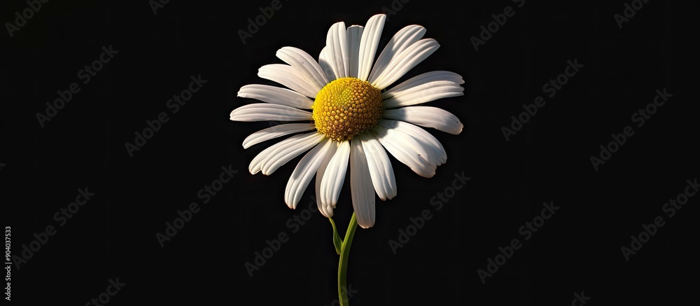 Poster authentic russian chamomile bloom with bright hues perfect for a copy space image