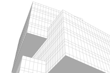 Fototapeta premium Abstract modern architecture 3d illustration