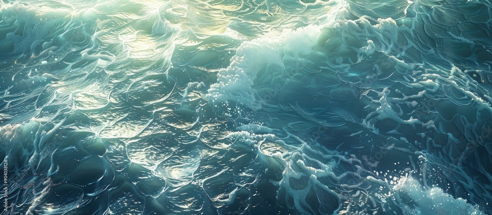 Poster interacting with the ocean s luminous textures and light creates a captivating experience filled wit