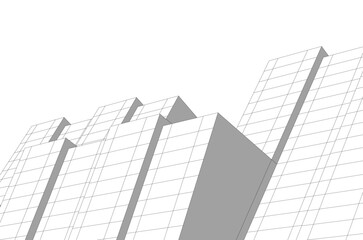 Abstract modern architecture 3d illustration