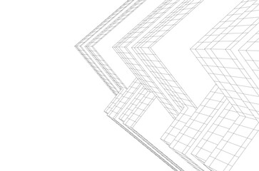 Abstract modern architecture 3d illustration