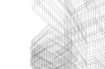 Abstract modern architecture 3d illustration