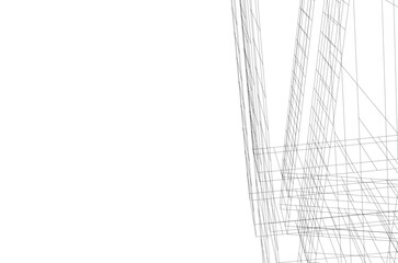 Abstract modern architecture 3d illustration