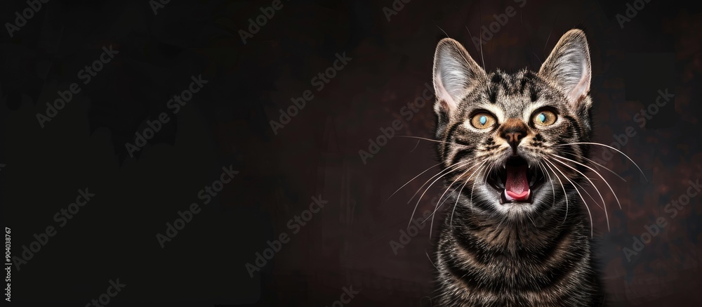Poster A cat with an appealing meow in a copy space image