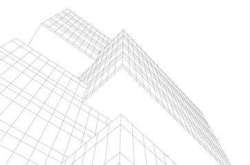 Fototapeta premium Abstract modern architecture 3d illustration