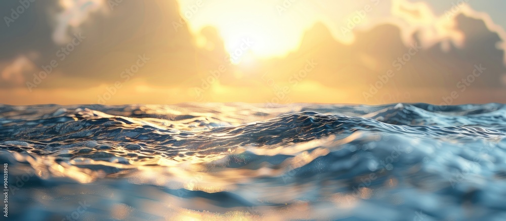 Poster beautiful nature background with a stunning light reflection on sea water perfect for a copy space i