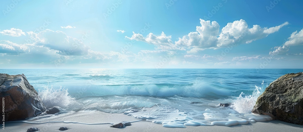 Poster Scenic view of the seaside with copy space image