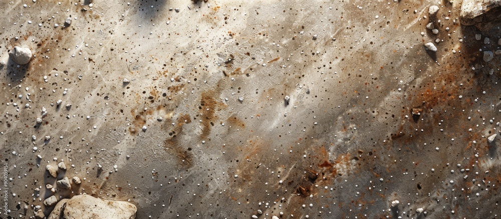 Poster Close up of a natural stone texture featuring brown and white specks suitable for using as a copy space image