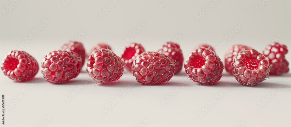 Poster fresh ripe raspberries with no artificial additives perfect for a copy space image