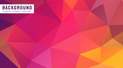 Geometric Purple Pink Red Yellow Polygonal Abstract Texture Background