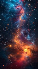 Fototapeta premium Dark Background with Vibrant Stars and Galaxies