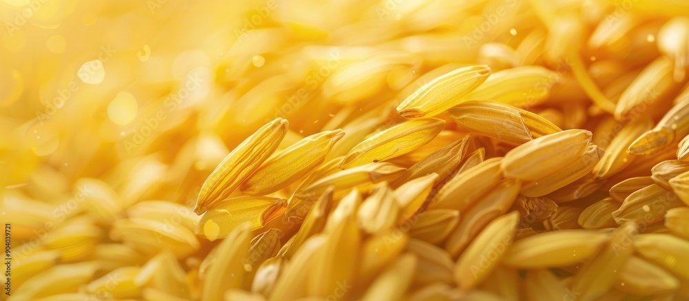 Poster a zoomed in shot of yellowing rice with copy space image