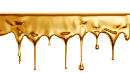 Abstract dripping gold liquid background.