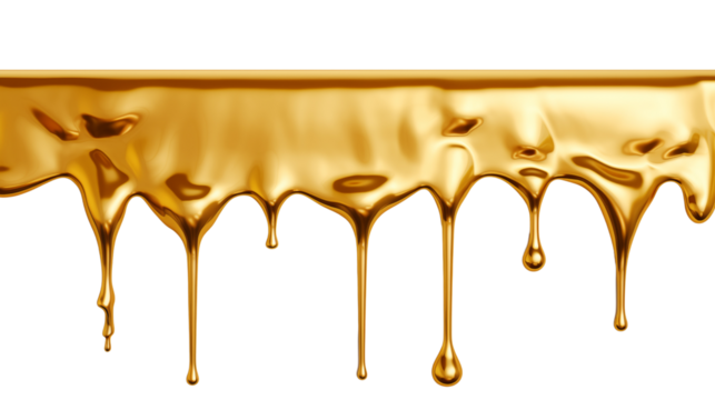 Abstract dripping gold liquid background.