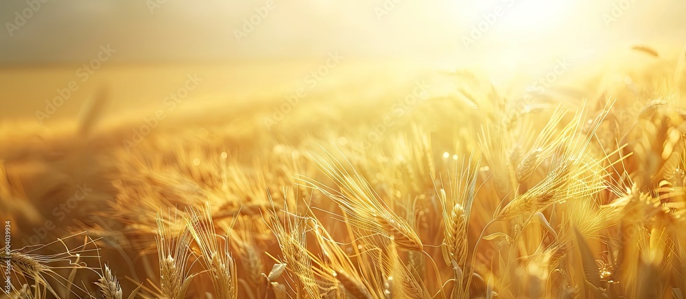 Poster harvest time approaching for golden wheat fields ideal for a copy space image