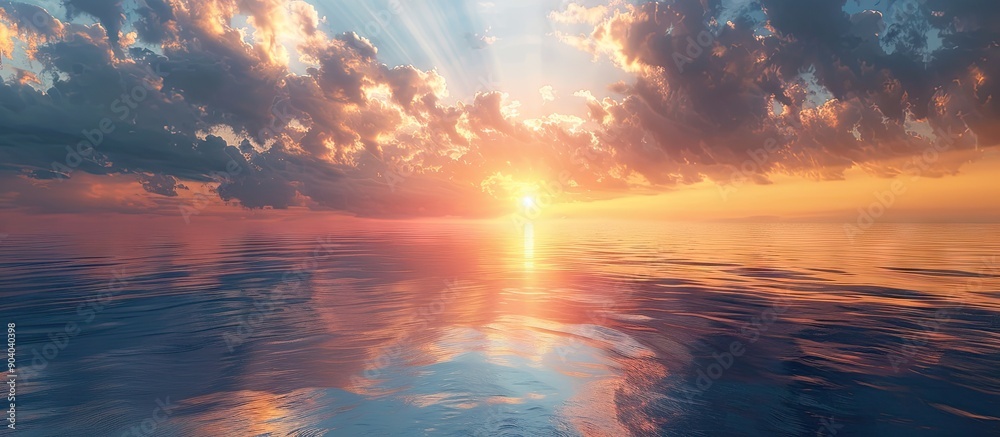 Aufkleber the stunning sunset scene with a captivating sky and a peaceful ambiance ideal as a background for a