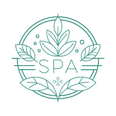 Monoline Logo leaf for your SPA logo, meditation logo, relaxation