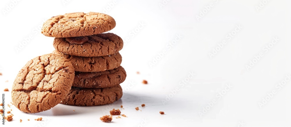 Aufkleber high quality image of delicious food featuring isolated cookies with copy space