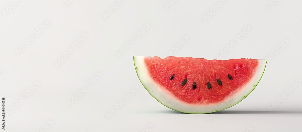 Aufkleber watermelon slice on a white backdrop with copy space image